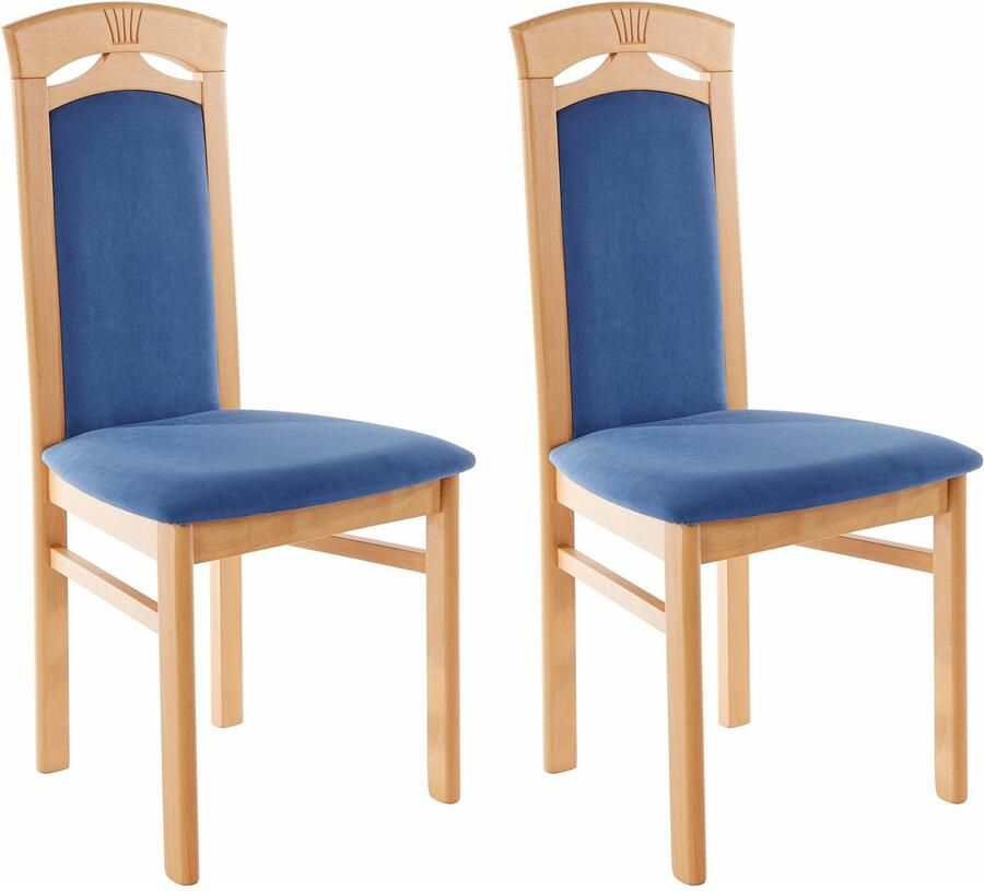Home affaire Eetkamerstoel Anthony Houten stoel met decoratief freeswerk (set 2 stuks) - Foto 2