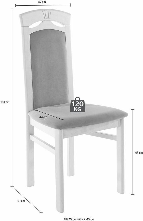 Home affaire Eetkamerstoel Anthony Houten stoel met decoratief freeswerk (set 2 stuks) - Foto 5