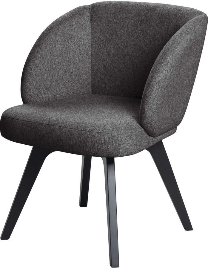 Home affaire Eetkamerstoel Aretha eetkamerstoel comfortabele stoel met afgeronde rugleuning met massieve beukenhouten poten gepolsterd verkrijgbaar in 3 kleuren