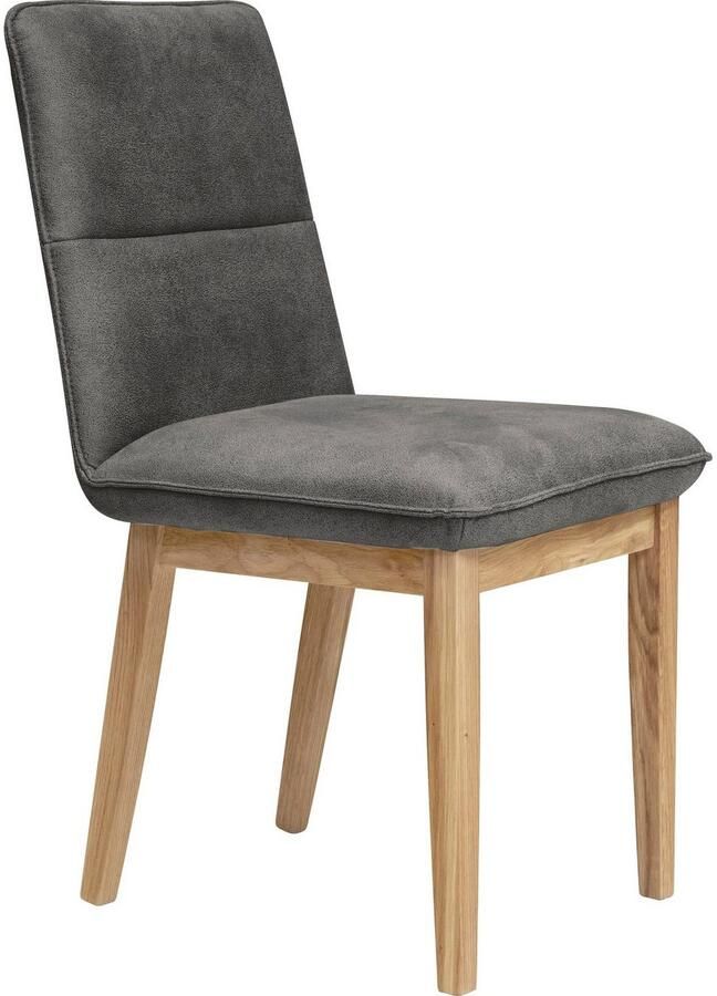 Home affaire Eetkamerstoel Beluna gestoffeerde stoel eetkamer bestseller Frame en poten van massief eiken modern landhuis (set 2 stuks) - Foto 3