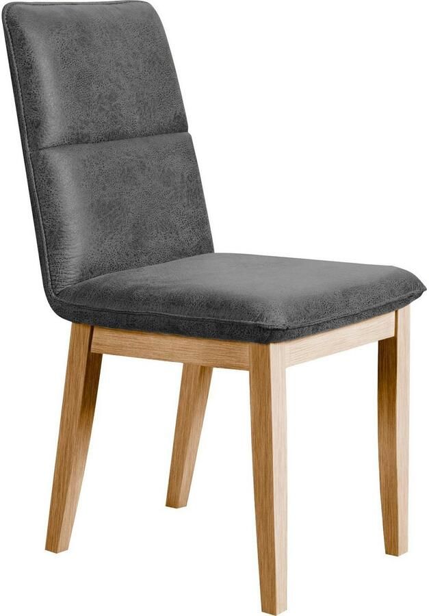 Home affaire Eetkamerstoel Beluna gestoffeerde stoel eetkamer bestseller Frame en poten van massief eiken modern landhuis (set 2 stuks) - Foto 2