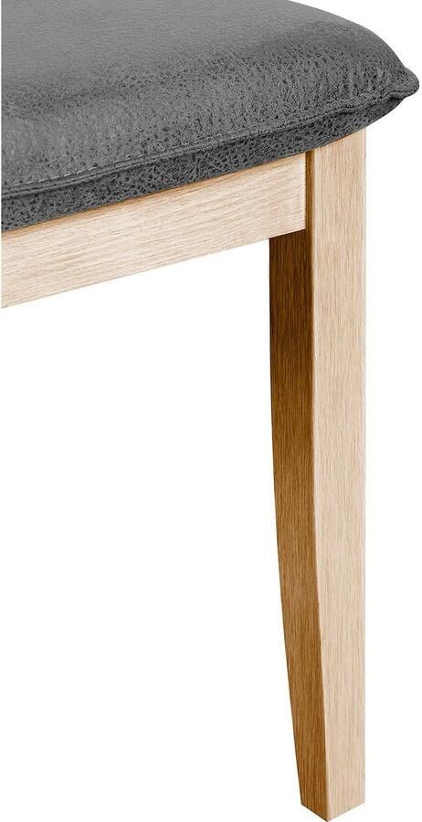 Home affaire Eetkamerstoel Beluna gestoffeerde stoel eetkamer bestseller Frame en poten van massief eiken modern landhuis (set 2 stuks) - Foto 6