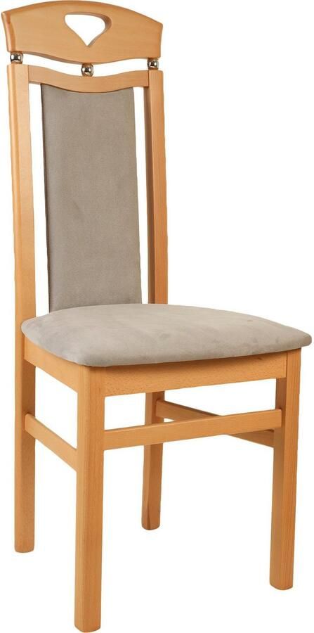 Home affaire Eetkamerstoel Berta keukenstoel Bekleding van microvezel frame van massief beukenhout (set 2 stuks) - Foto 3