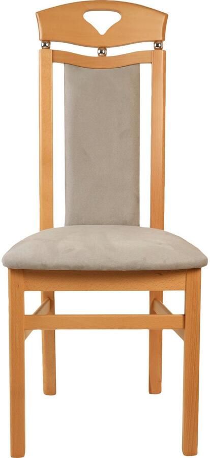 Home affaire Eetkamerstoel Berta keukenstoel Bekleding van microvezel frame van massief beukenhout (set 2 stuks) - Foto 5