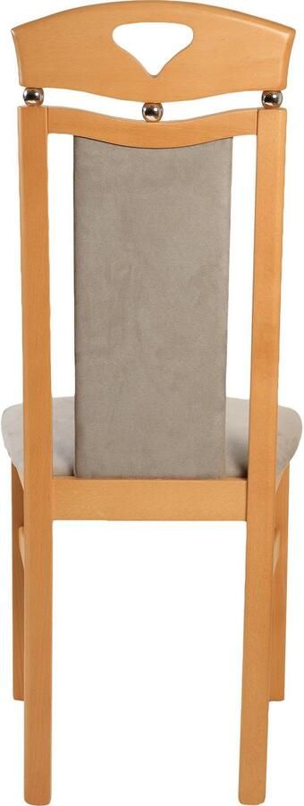Home affaire Eetkamerstoel Berta keukenstoel Bekleding van microvezel frame van massief beukenhout (set 2 stuks) - Foto 6