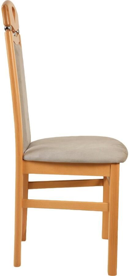 Home affaire Eetkamerstoel Berta keukenstoel Bekleding van microvezel frame van massief beukenhout (set 2 stuks) - Foto 4