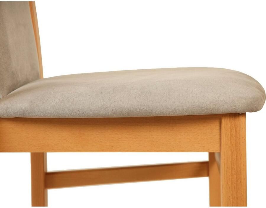 Home affaire Eetkamerstoel Berta keukenstoel Bekleding van microvezel frame van massief beukenhout (set 2 stuks)