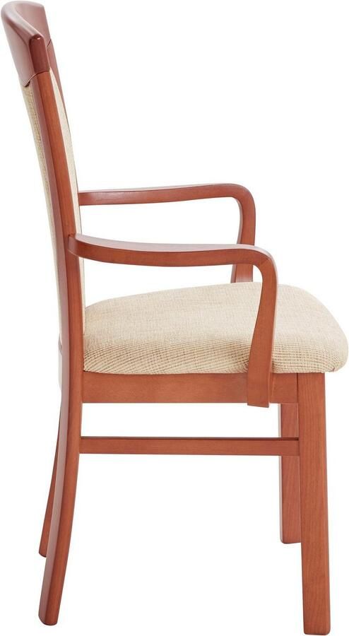 Home affaire Eetkamerstoel FERDI armstoel Made in Italy massief hout Bekleding fijne structuur (water- en vlekafstotend) of structuur - Foto 4