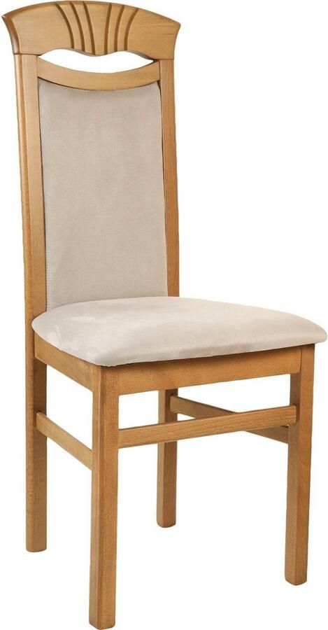 Home affaire Eetkamerstoel Franz slijtvast microvezel onderstel beuken naturel of wit houten stoel (set 2 stuks) - Foto 3