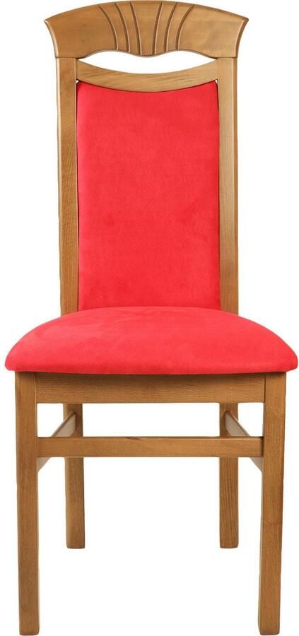 Home affaire Eetkamerstoel Franz slijtvast microvezel onderstel beuken naturel of wit houten stoel (set 2 stuks) - Foto 5