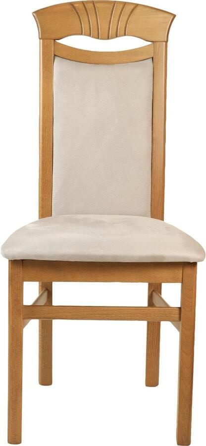 Home affaire Eetkamerstoel Franz slijtvast microvezel onderstel beuken naturel of wit houten stoel (set 2 stuks) - Foto 5