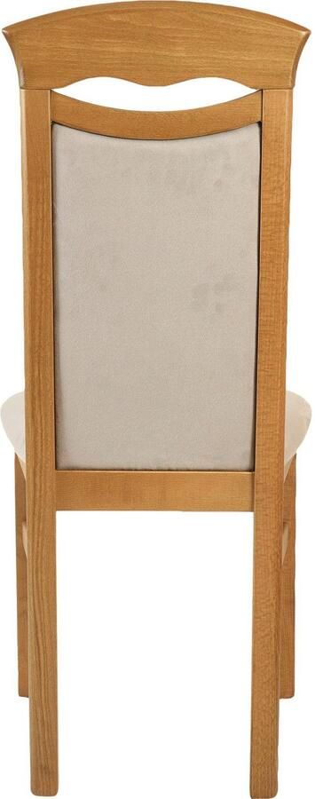 Home affaire Eetkamerstoel Franz slijtvast microvezel onderstel beuken naturel of wit houten stoel (set 2 stuks) - Foto 6