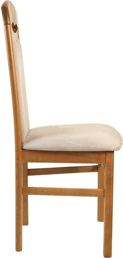 Home affaire Eetkamerstoel Franz slijtvast microvezel onderstel beuken naturel of wit houten stoel (set 2 stuks) - Foto 4