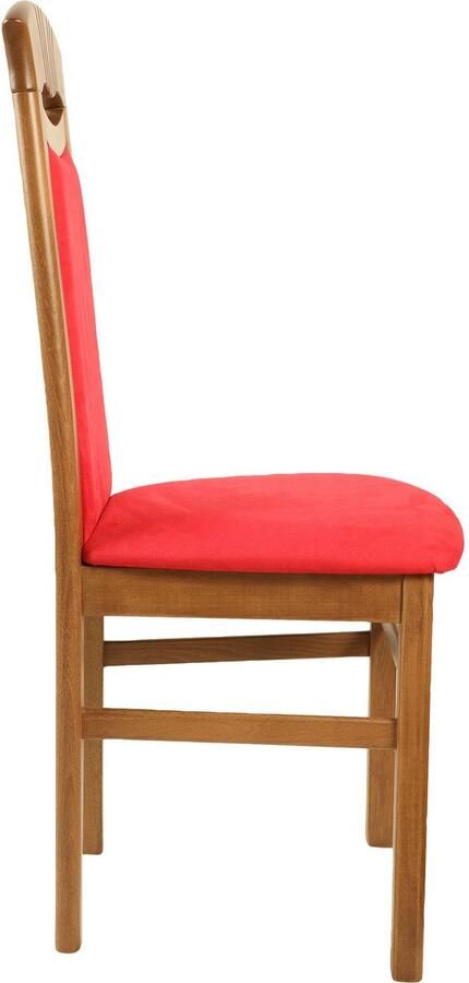 Home affaire Eetkamerstoel Franz slijtvast microvezel onderstel beuken naturel of wit houten stoel (set 2 stuks) - Foto 4