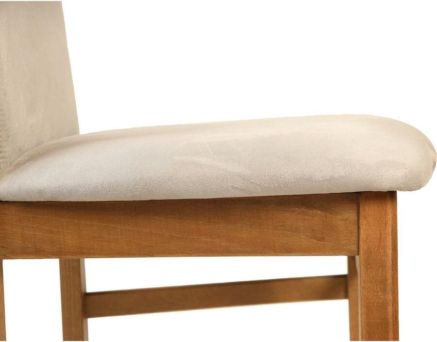 Home affaire Eetkamerstoel Franz slijtvast microvezel onderstel beuken naturel of wit houten stoel (set 2 stuks)