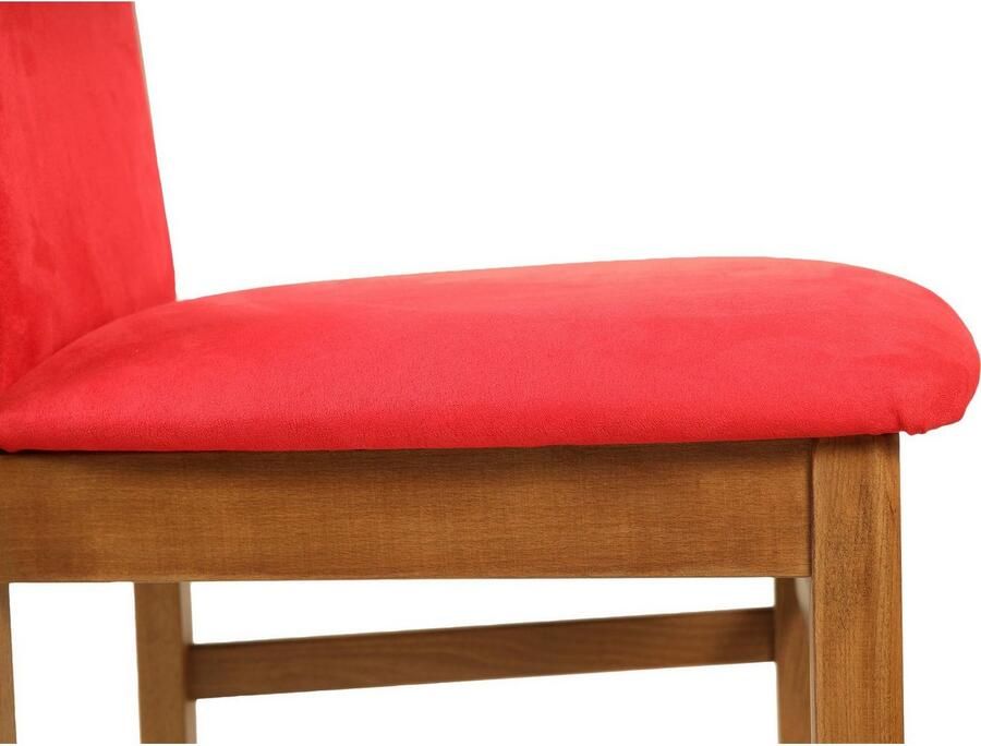 Home affaire Eetkamerstoel Franz slijtvast microvezel onderstel beuken naturel of wit houten stoel (set 2 stuks)