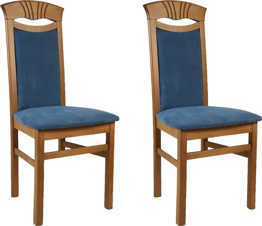 Home affaire Eetkamerstoel Franz slijtvast microvezel onderstel beuken naturel of wit houten stoel (set 2 stuks) - Foto 7