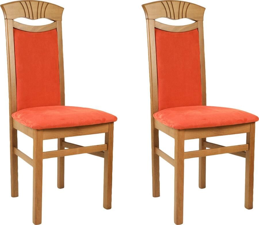 Home affaire Eetkamerstoel Franz slijtvast microvezel onderstel beuken naturel of wit houten stoel (set 2 stuks) - Foto 7