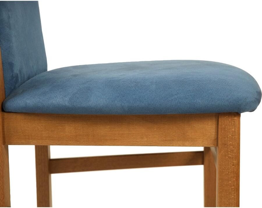 Home affaire Eetkamerstoel Franz slijtvast microvezel onderstel beuken naturel of wit houten stoel (set 2 stuks)