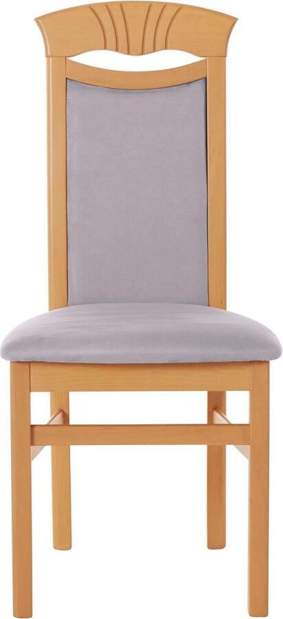 Home affaire Eetkamerstoel Franz slijtvast microvezel onderstel beuken naturel of wit houten stoel (set 2 stuks) - Foto 8