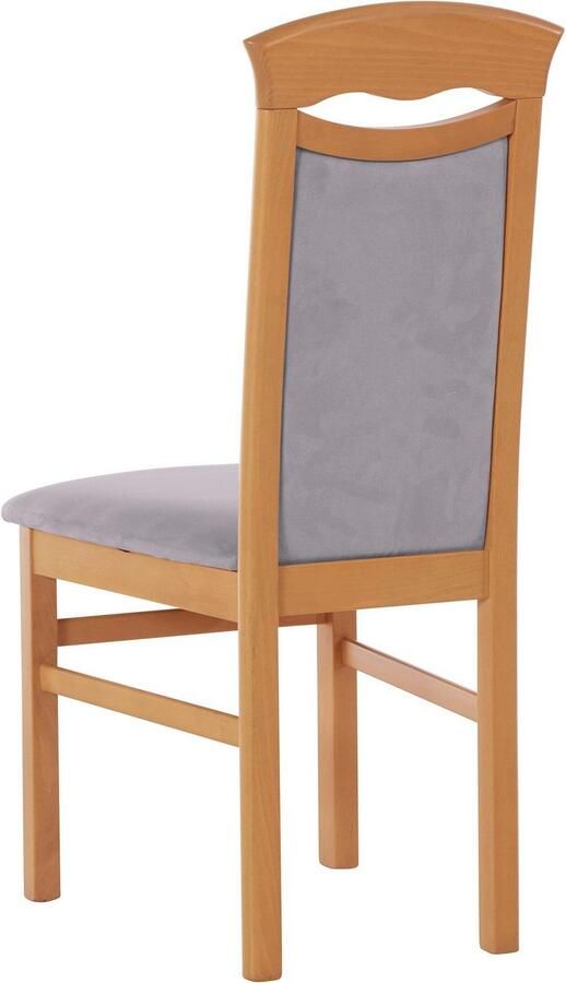 Home affaire Eetkamerstoel Franz slijtvast microvezel onderstel beuken naturel of wit houten stoel (set 2 stuks) - Foto 6