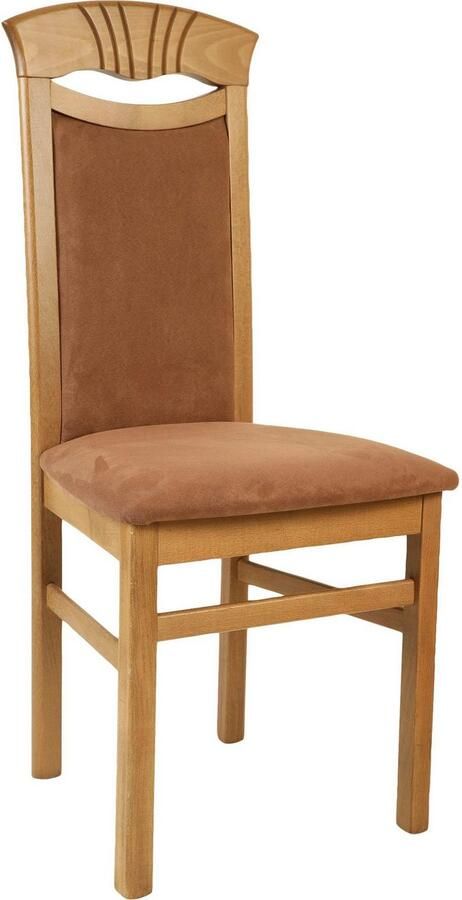 Home affaire Eetkamerstoel Franz slijtvast microvezel onderstel beuken naturel of wit houten stoel (set 2 stuks) - Foto 3