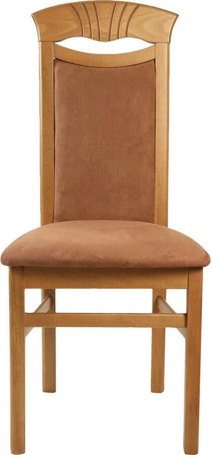 Home affaire Eetkamerstoel Franz slijtvast microvezel onderstel beuken naturel of wit houten stoel (set 2 stuks) - Foto 5