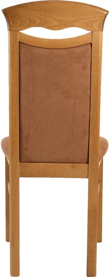 Home affaire Eetkamerstoel Franz slijtvast microvezel onderstel beuken naturel of wit houten stoel (set 2 stuks) - Foto 6