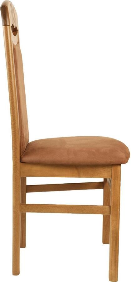 Home affaire Eetkamerstoel Franz slijtvast microvezel onderstel beuken naturel of wit houten stoel (set 2 stuks) - Foto 4