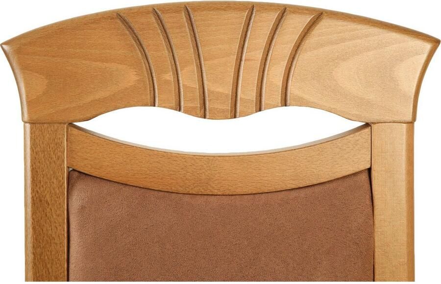 Home affaire Eetkamerstoel Franz slijtvast microvezel onderstel beuken naturel of wit houten stoel (set 2 stuks) - Foto 2