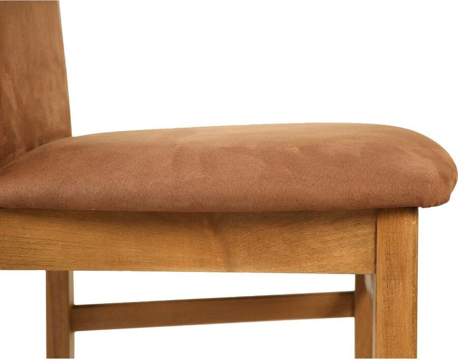 Home affaire Eetkamerstoel Franz slijtvast microvezel onderstel beuken naturel of wit houten stoel (set 2 stuks)