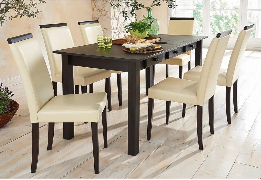 Home affaire Eetkamerstoel Genova van mooi imitatieleer in verschillende kleuren zithoogte 46 cm (set 2 stuks) - Foto 3