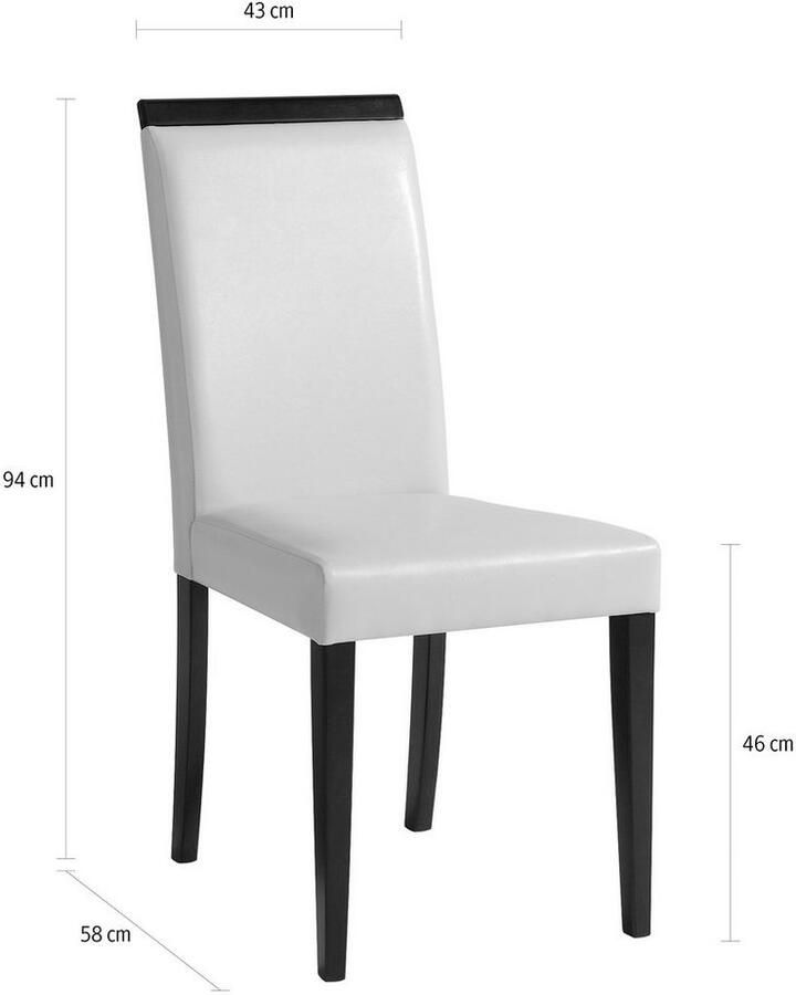 Home affaire Eetkamerstoel Genova van mooi imitatieleer in verschillende kleuren zithoogte 46 cm (set 2 stuks) - Foto 2