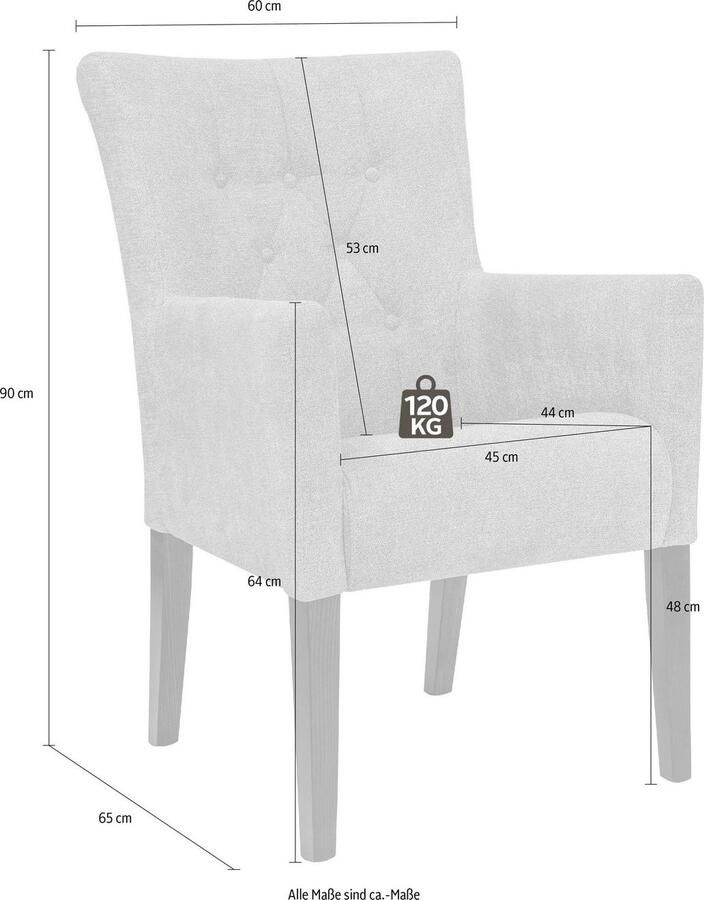 Home affaire Eetkamerstoel King Eetkamerstoel met capitonnage (1 stuk) - Foto 1