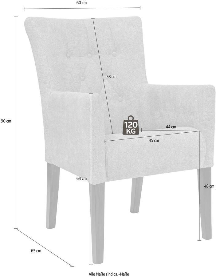 Home affaire Eetkamerstoel King Eetkamerstoel met capitonnage (1 stuk)