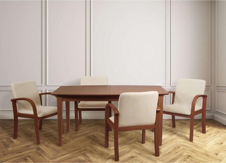 Home affaire Eetkamerstoel LINA707 eetkamerstoel Vlekafstotende stof massief houten frame stoomgebogen (1 stuk) - Foto 5