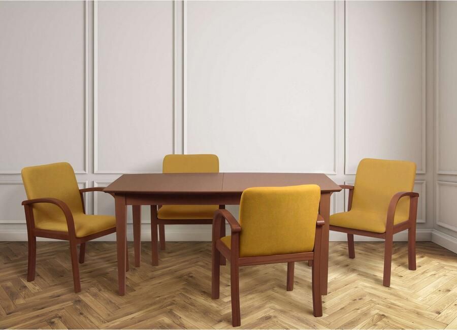 Home affaire Eetkamerstoel LINA707 eetkamerstoel Vlekafstotende stof massief houten frame stoomgebogen (1 stuk) - Foto 5