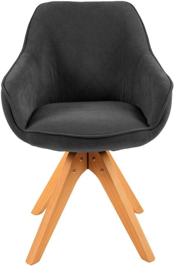 Home affaire Eetkamerstoel Lorena Draaistoel met massief houten frame armleuningstoel - Foto 2