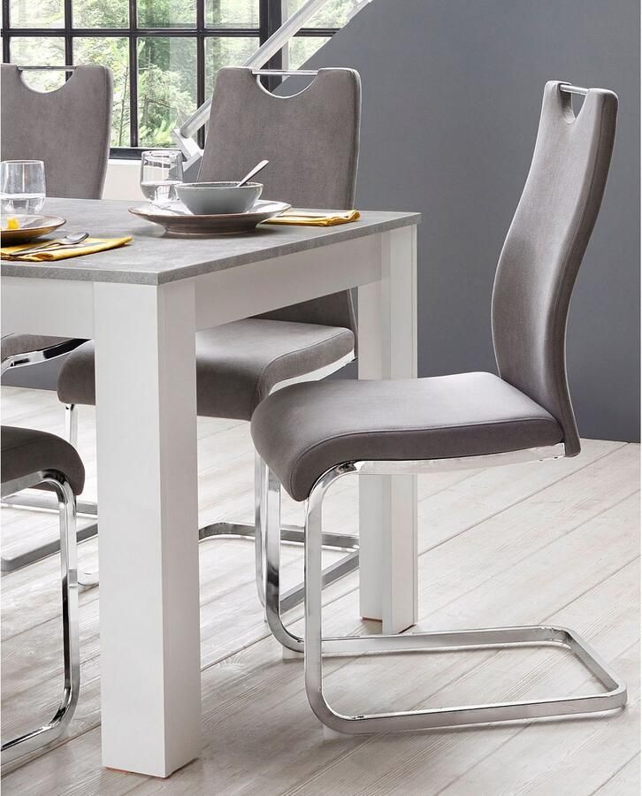 Home affaire Eetkamerstoel Milano (2 of 4 stuks) bekleding in microvezel of koord sledestoel (set) - Foto 2
