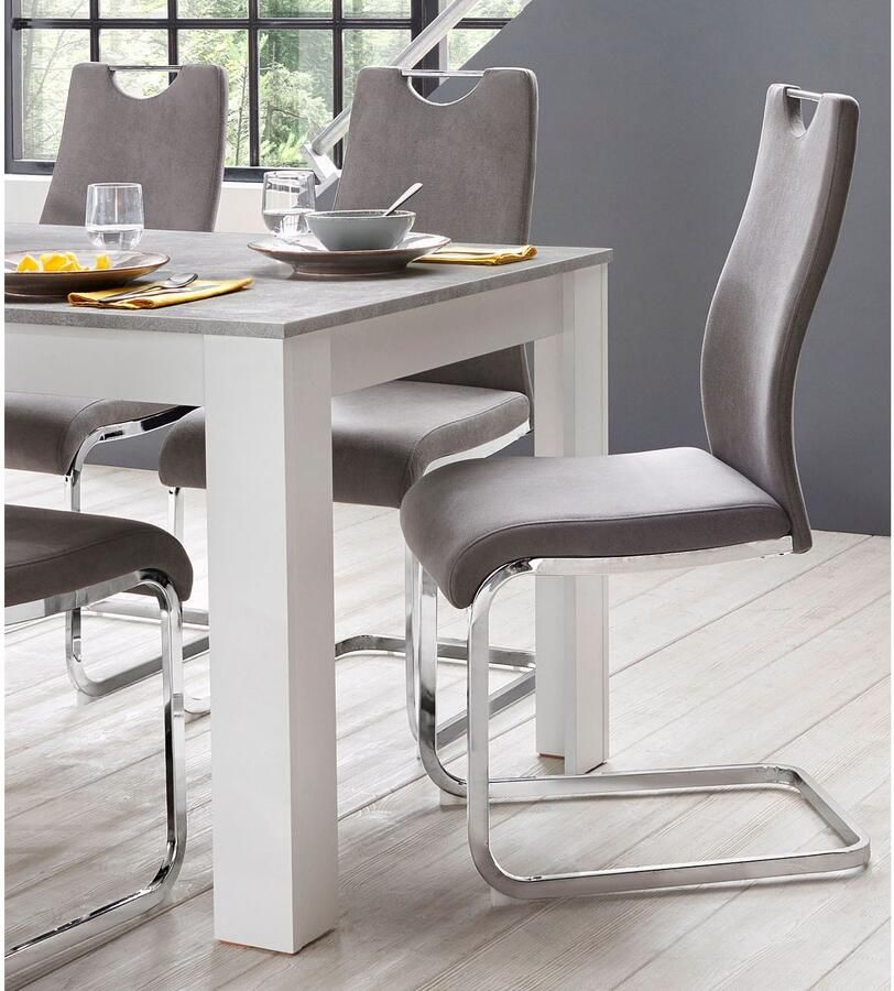 Home affaire Eetkamerstoel Milano (2 of 4 stuks) bekleding in microvezel of koord sledestoel (set) - Foto 2