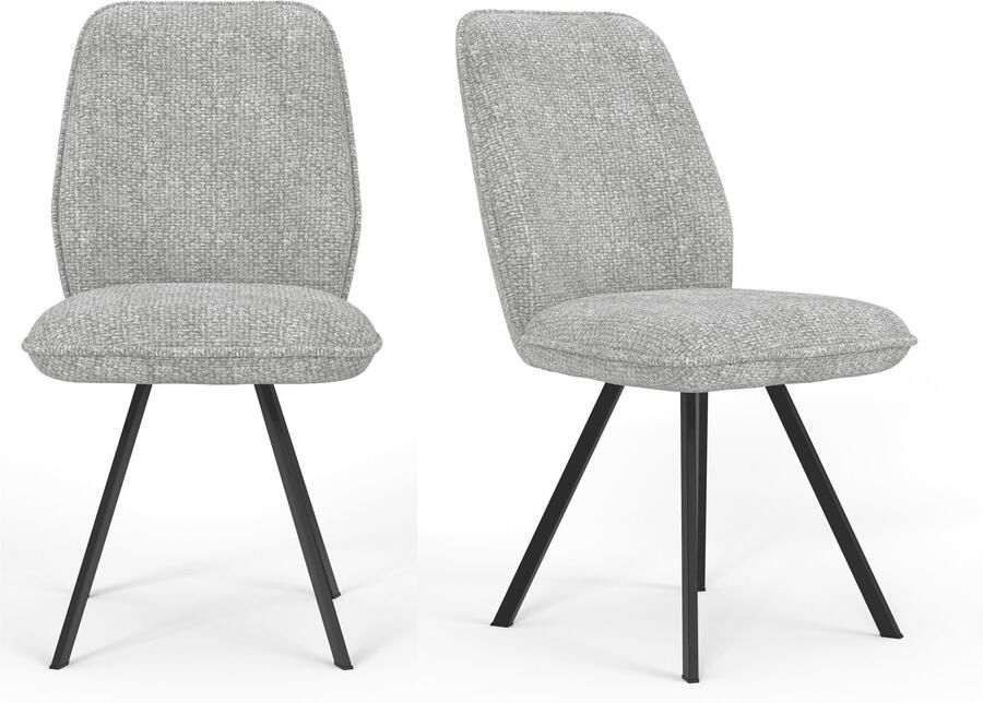 Home affaire Eetkamerstoel Mily eetstoel woonstoel gestoffeerde stoel 4-pootstoel (set 2 stuks) - Foto 8