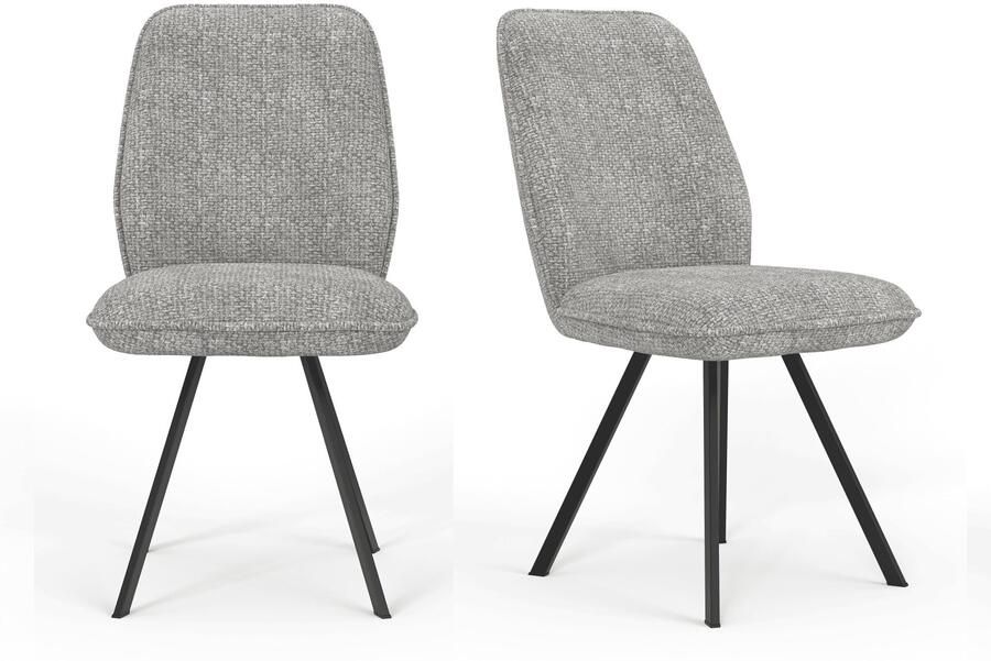 Home affaire Eetkamerstoel Mily eetstoel woonstoel gestoffeerde stoel 4-pootstoel (set 2 stuks) - Foto 8