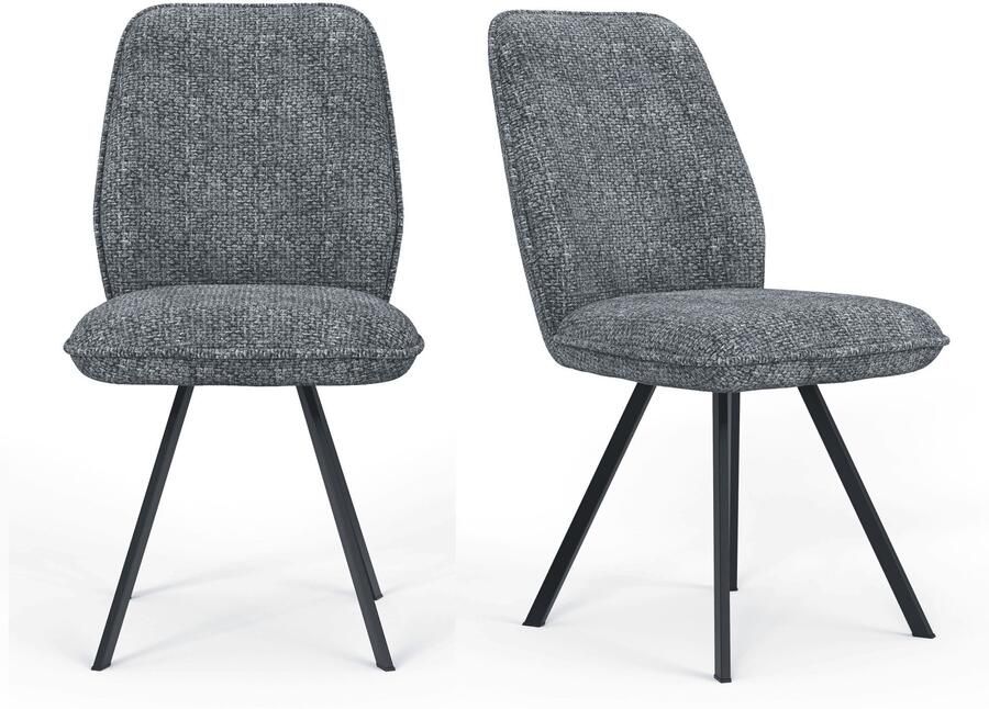 Home affaire Eetkamerstoel Mily eetstoel woonstoel gestoffeerde stoel 4-pootstoel (set 2 stuks) - Foto 8