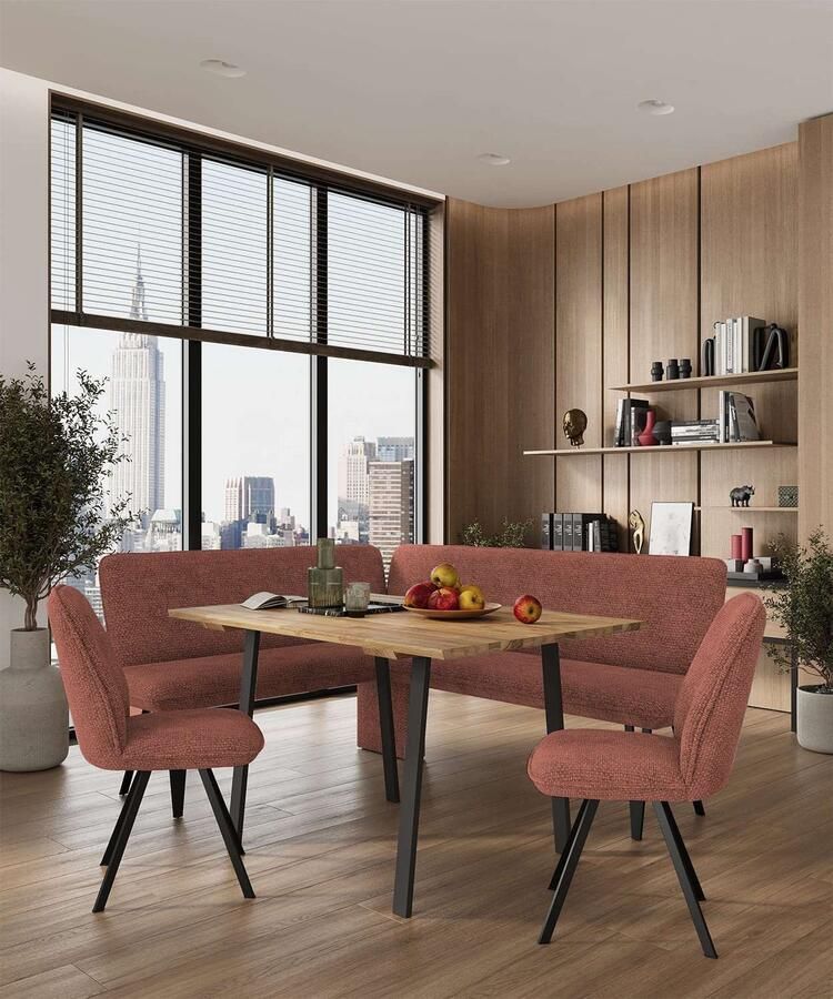 Home affaire Eetkamerstoel Mily eetstoel woonstoel gestoffeerde stoel 4-pootstoel (set 2 stuks) - Foto 6