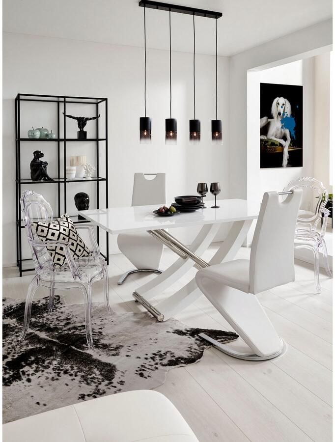Home affaire Eetkamerstoel Monza Bekleding in imitatieleer rugleuning met handgreep voor eenvoudig terugtrekken (set 2 stuks) - Foto 4