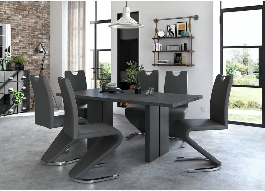 Home affaire Eetkamerstoel Monza Bekleding in imitatieleer rugleuning met handgreep voor eenvoudig terugtrekken (set 2 stuks) - Foto 5
