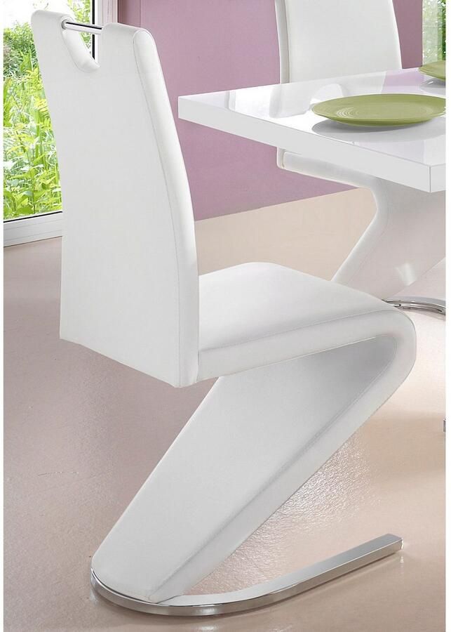 Home affaire Eetkamerstoel Monza Bekleding in imitatieleer rugleuning met handgreep voor eenvoudig terugtrekken (set 2 stuks) - Foto 6