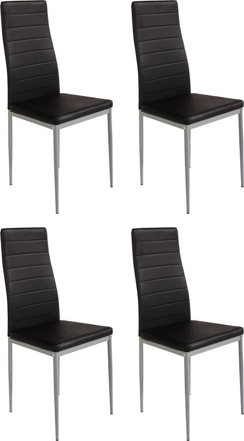 Home affaire Eetkamerstoel Pluto Overtrekstof imitatieleer (set)