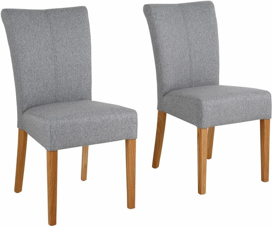 Home affaire Eetkamerstoel Queen Polsterstoel BESTSELLER verschillende type bekleding massief houten onderstel (set)