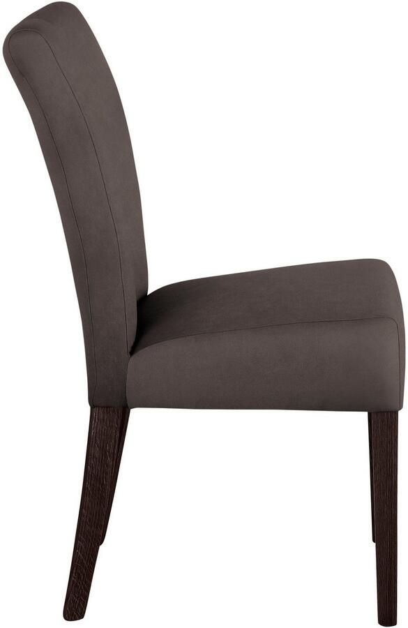 Home affaire Eetkamerstoel Queen Poten van massief beuken wengée gelakt gestoffeerde stoel (set)